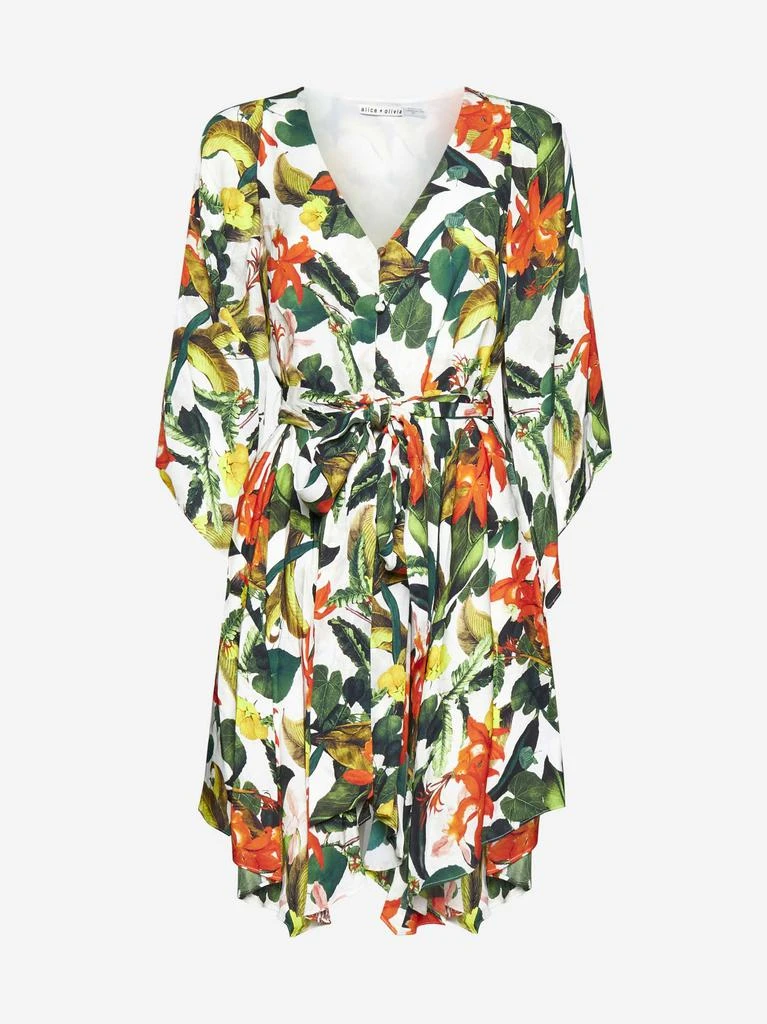 商品Alice + Olivia|Marva print viscose mini dress,价格¥2435,第1张图片