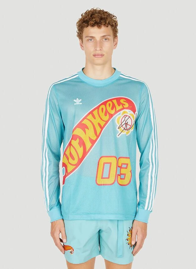商品Adidas|Graphic Mesh Long Sleeve Top in Blue,价格¥337,第1张图片
