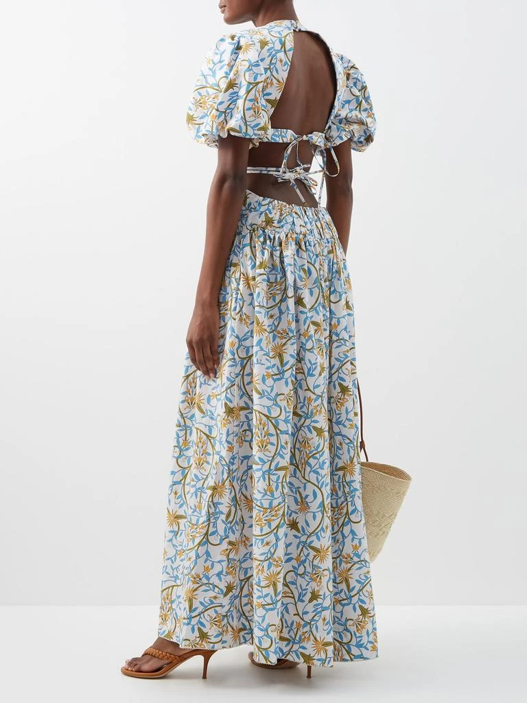 商品Agua by Agua Bendita|Samba cutout floral-print cotton-poplin dress,价格¥1814,第2张图片详细描述