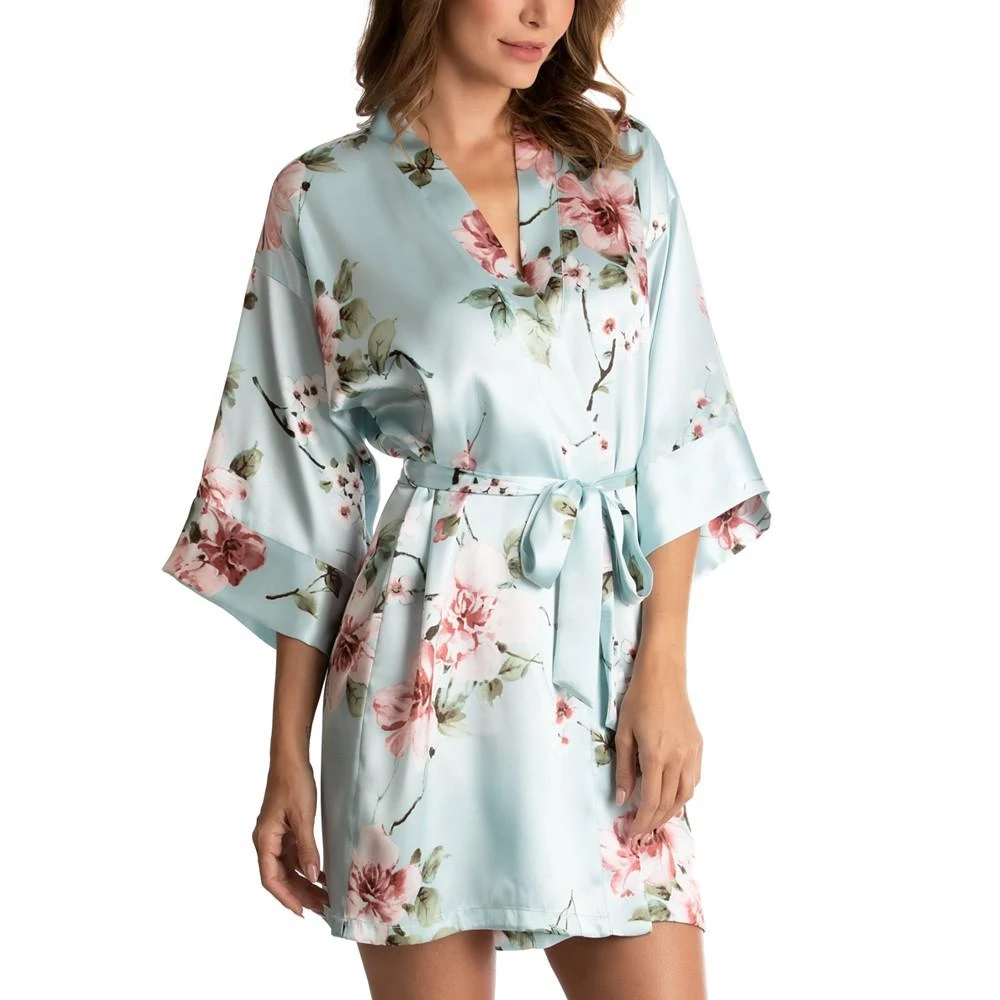商品Linea Donatella|Floral-Print Satin Wrap Robe,价格¥377,第3张图片详细描述