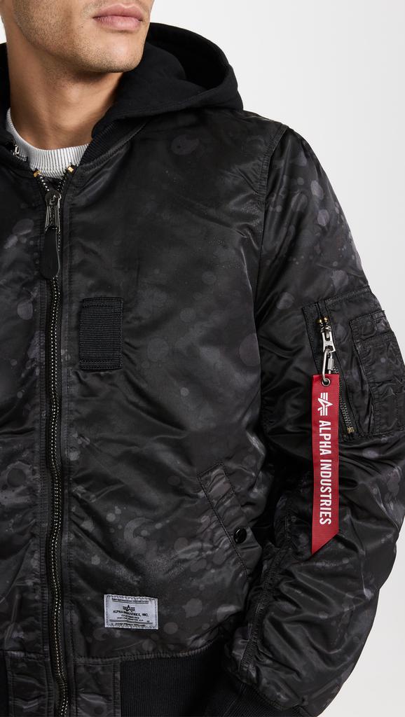 Alpha Industries Ma-1 Hooded Battlewash Flight Jacket商品第6张图片规格展示