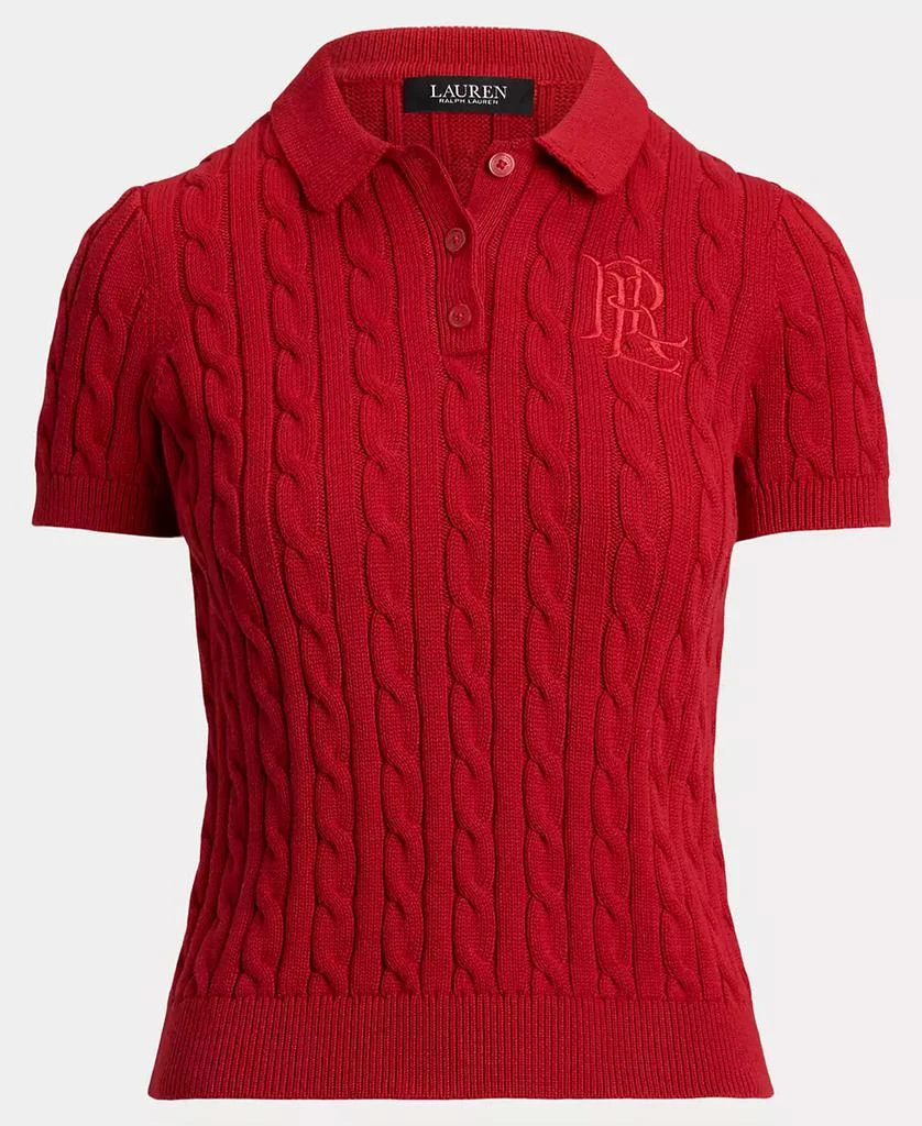 Women's Cable-Knit Polo Shirt 商品