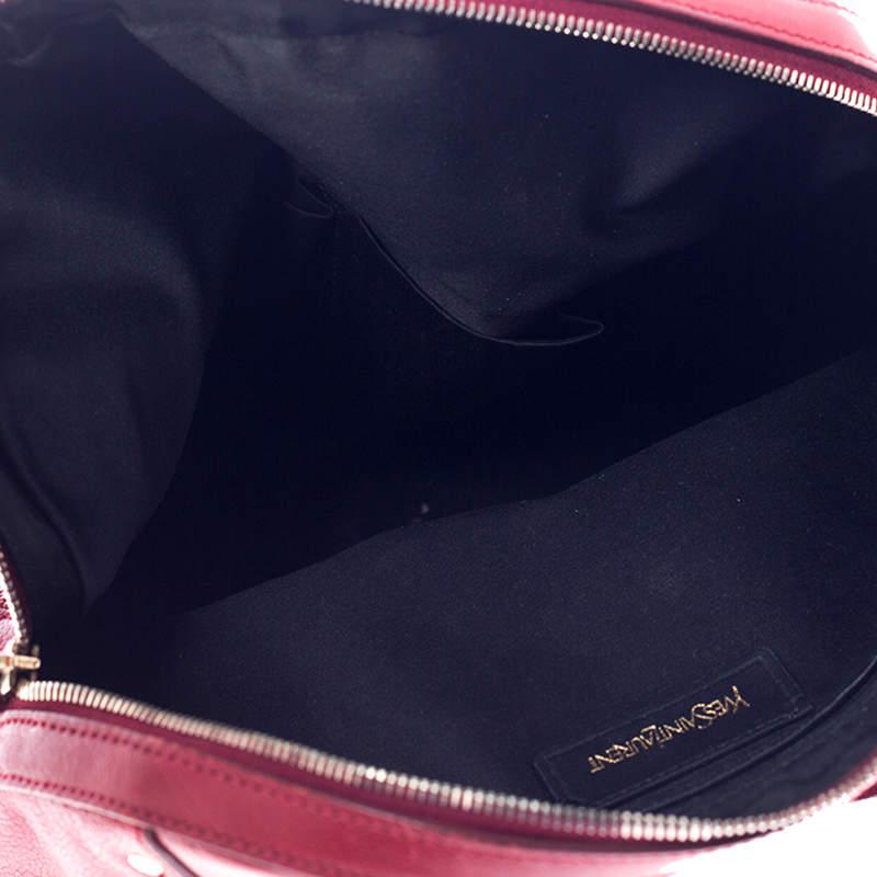 Yves Saint Laurent Red Leather Medium Muse Satchel商品第7张图片规格展示