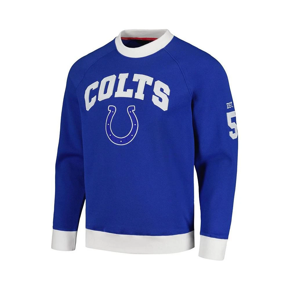 商品Tommy Hilfiger|Men's Royal, White Indianapolis Colts Reese Raglan Tri-Blend Pullover Sweatshirt,价格¥493,第3张图片详细描述