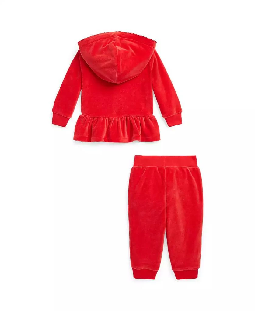 商品Ralph Lauren|Baby Girls Velour Hoodie and Jogger Pants, 2 Piece Set,价格¥291,第2张图片详细描述