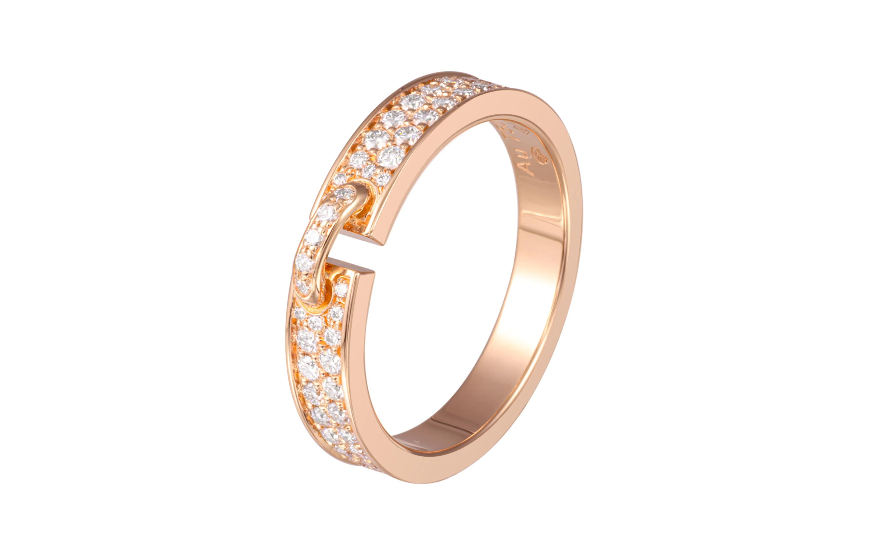 商品[国内直发] Chaumet|尚美巴黎 Liens缘系·一生系列 “一生缘”半圈钻 钻石 戒指 男女同款情侣款 玫瑰金色,价格¥34373,第3张图片详细描述