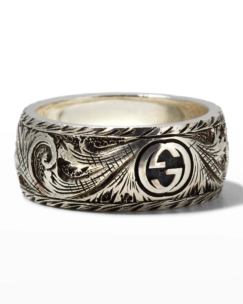 商品Gucci|Men's Gatto Aged Sterling Silver Ring, Size 9-11,价格¥2384,第7张图片详细描述