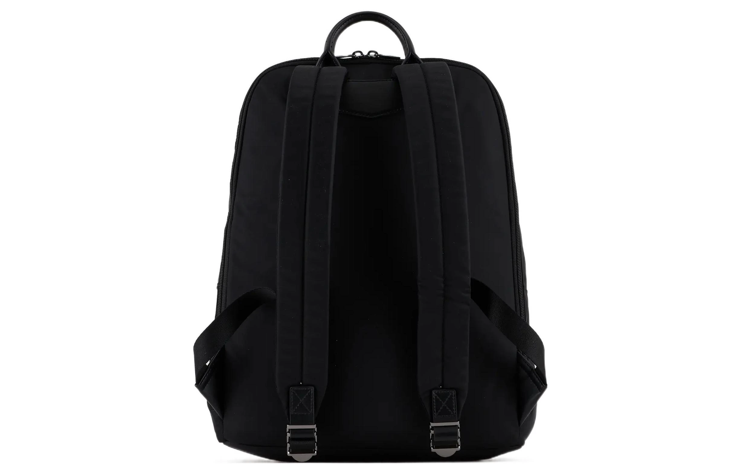 商品[国内直发] Emporio Armani|阿玛尼 经典Logo徽标拉链开合拼色 锦纶 书包背包双肩包 常规 男款 黑色,价格¥2457,第4张图片详细描述