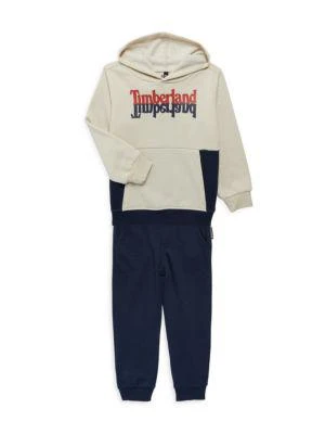 商品Timberland|​Little Boy’s 2-Piece Colorblock Logo Hoodie & Joggers Set,价格¥148,第1张图片