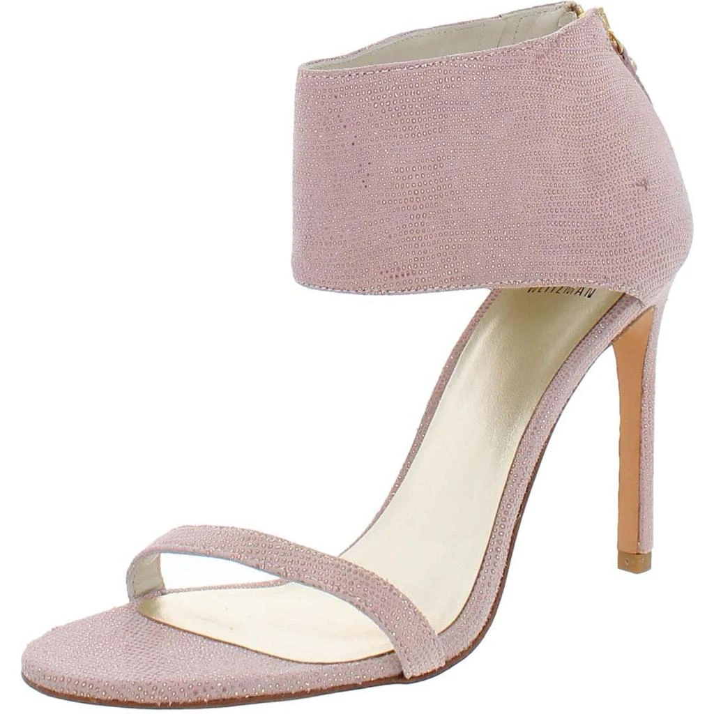 商品Stuart Weitzman|Stuart Weitzman Womens Showgirl Textured Ankle Strap Dress Sandals,价格¥538,第3张图片详细描述