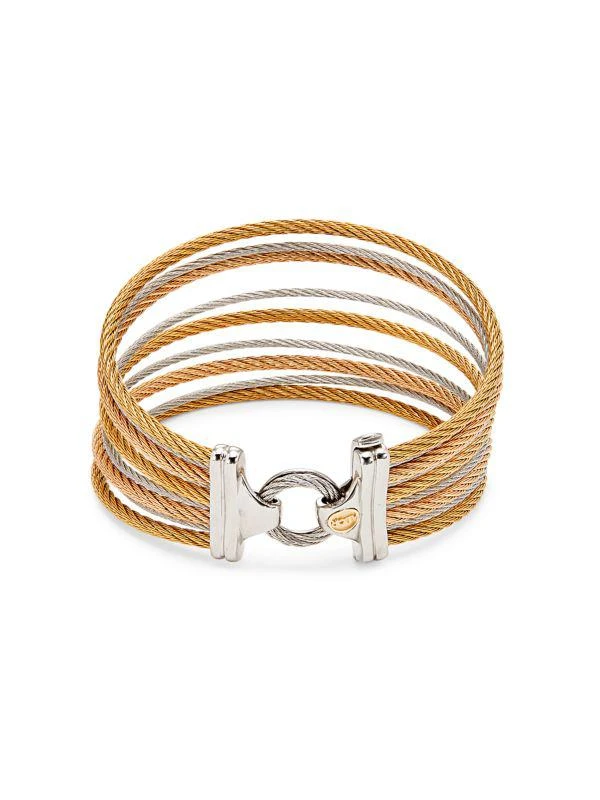 商品ALOR|18K White Gold, Rose Goldtone & Yellowtone Multistrand Bracelet,价格¥1887,第3张图片详细描述