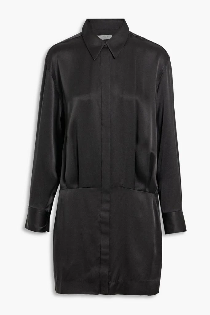 商品Equipment|Claudette pleated silk-satin mini shirt dress,价格¥2022,第3张图片详细描述