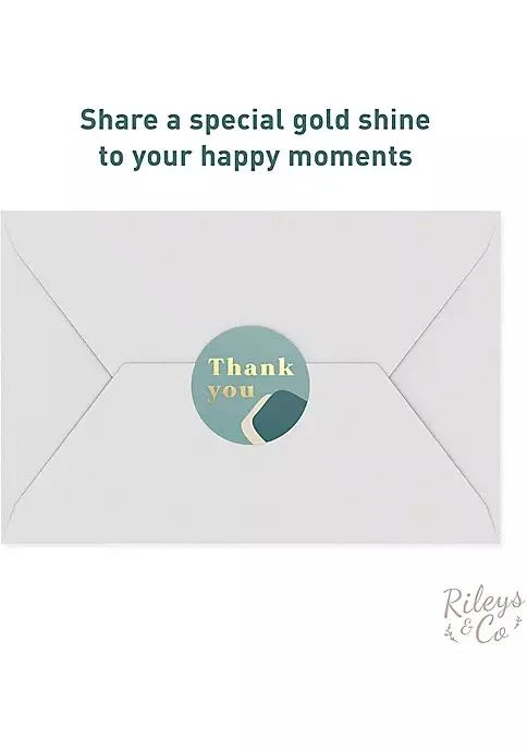 商品Rileys & Co.|Co. Thank You Stickers Roll 500 Count Gold Foil   Envelope Seals For Small Business Bubble Mailers Baby Shower Wedding Gift Cards Graduation Sage Green,价格¥76,第3张图片详细描述