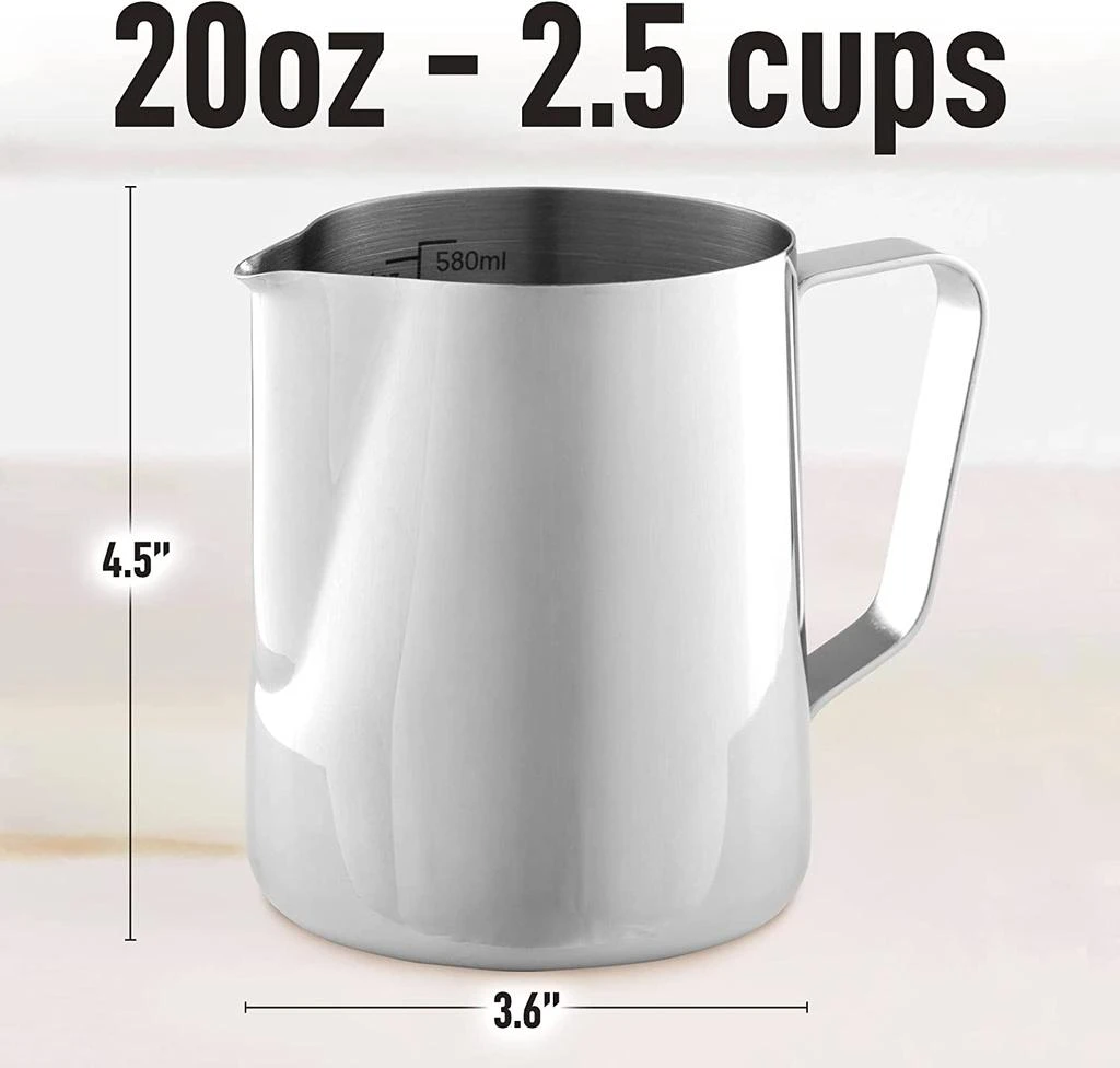 商品Zulay Kitchen|Milk Frothing Pitcher Stainless Steel Steamer Cup,价格¥207,第2张图片详细描述