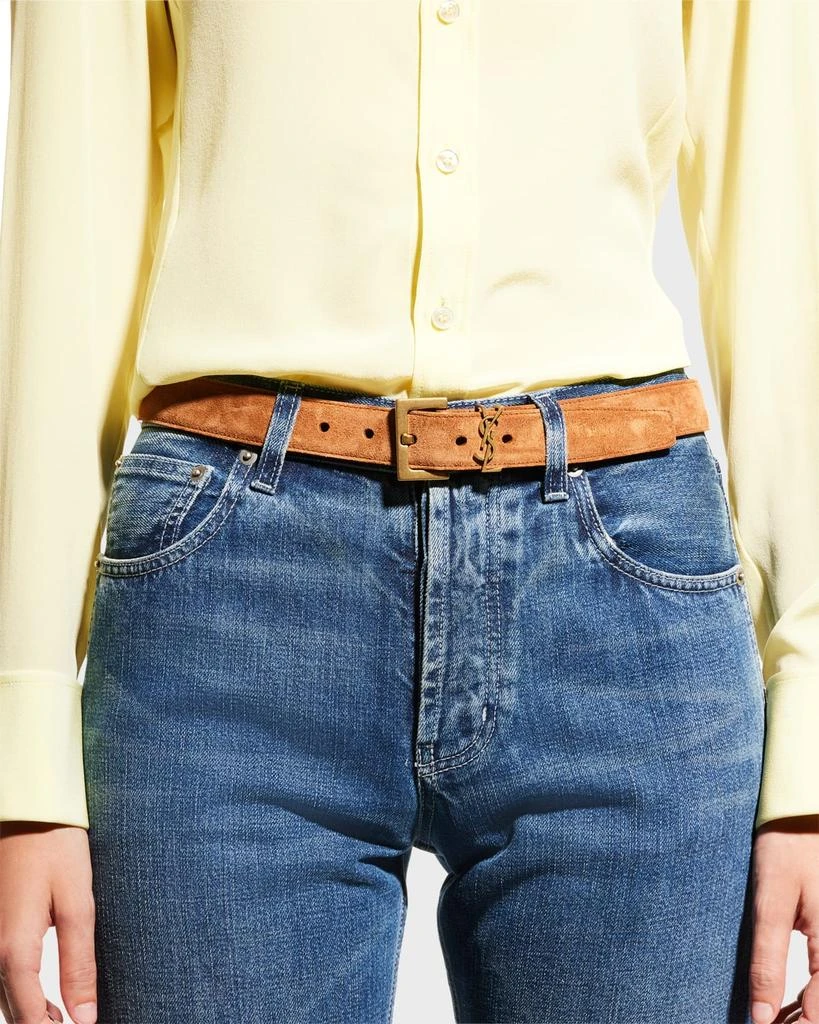 商品Yves Saint Laurent|YSL Monogram Suede Belt,价格¥4081,第2张图片详细描述