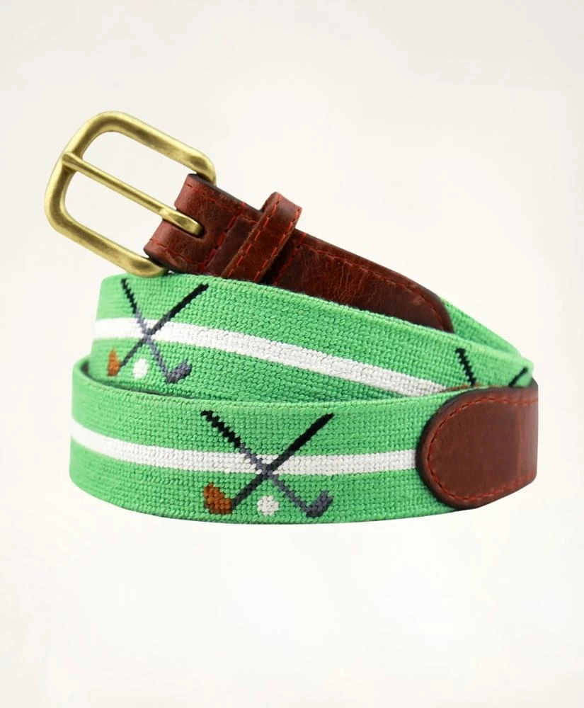 商品Brooks Brothers|Smathers & Branson Leather Needlepoint Belt,价格¥732,第1张图片
