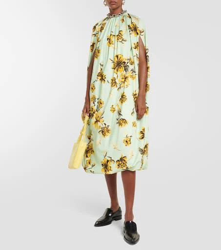 商品Jil Sander|花卉披肩式中长连衣裙,价格¥12820,第2张图片详细描述
