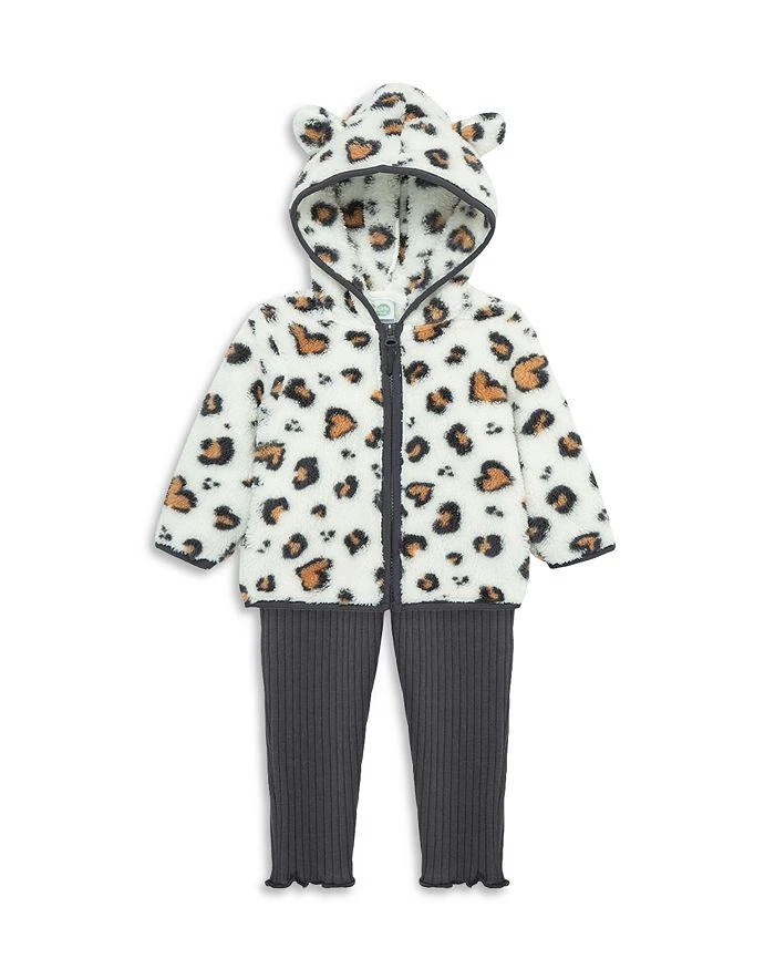 商品Little Me|Girls' Faux Sherpa Leopard Jacket, Top & Leggings Set - Baby  ,价格¥278,第4张图片详细描述