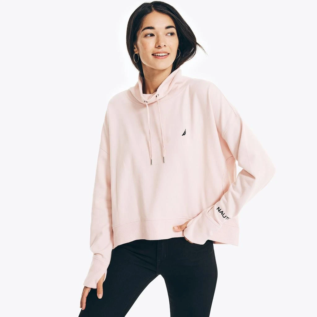 商品Nautica|Nautica Womens Funnel Neck High-Low Pullover Hoodie,价格¥161,第1张图片