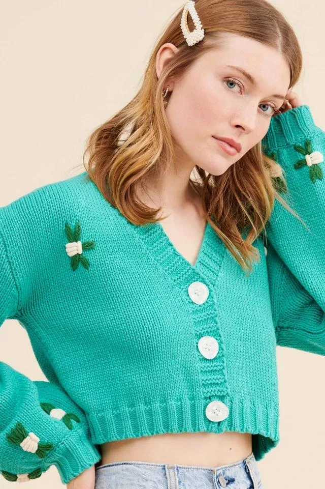 商品4SI3NNA|4SI3NNA Tegan Knit Cropped Cardigan,价格¥376,第4张图片详细描述