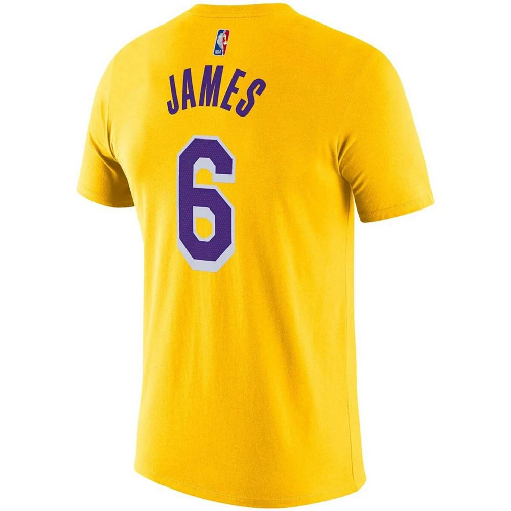 商品NIKE|Men's LeBron James Gold Los Angeles Lakers Diamond Icon Name Number T-shirt,价格¥245,第3张图片详细描述