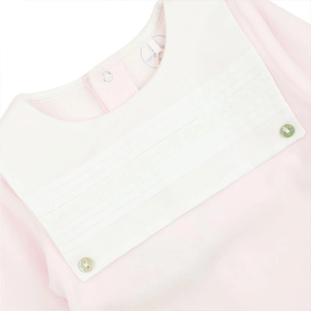 商品Laranjinha|Pink & White Poplin Bib Velour Romper,价格¥120,第2张图片详细描述