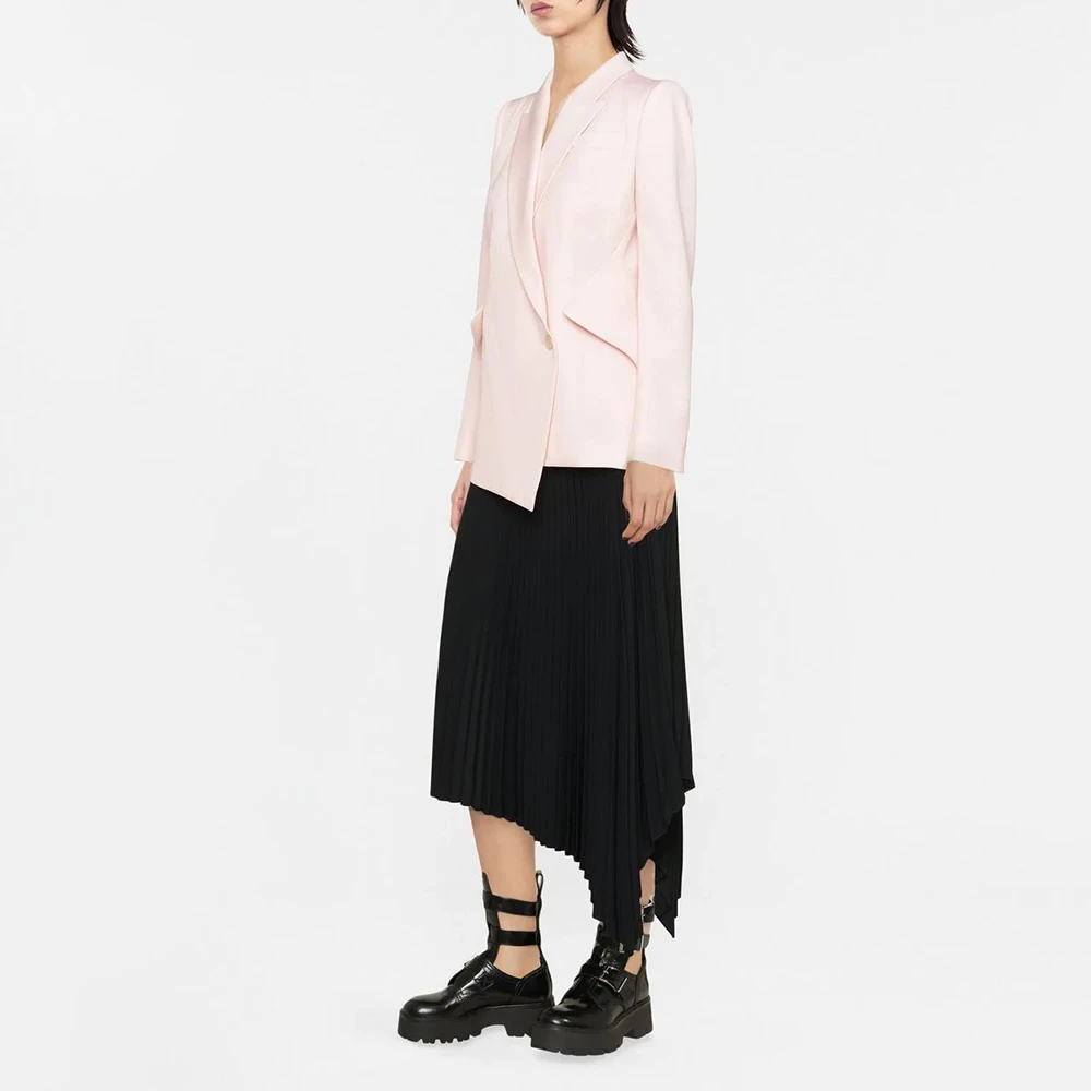 ALEXANDER MCQUEEN 女士粉色巴拉提亚羊毛垂坠下摆夹克 708833-QJAAC-9066 商品