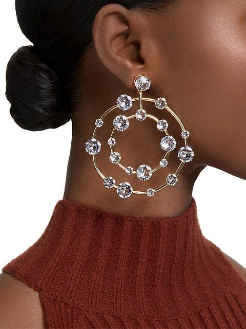 Constella Gold-Plated & Crystal Clip-On Earrings商品第4张图片规格展示
