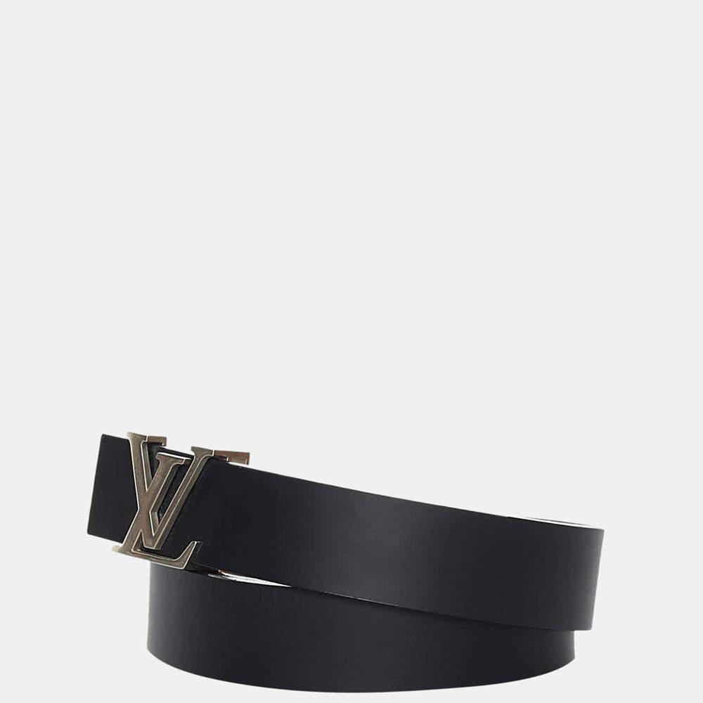 Louis Vuitton Black/Silver Initiales Leather Belt商品第2张图片规格展示