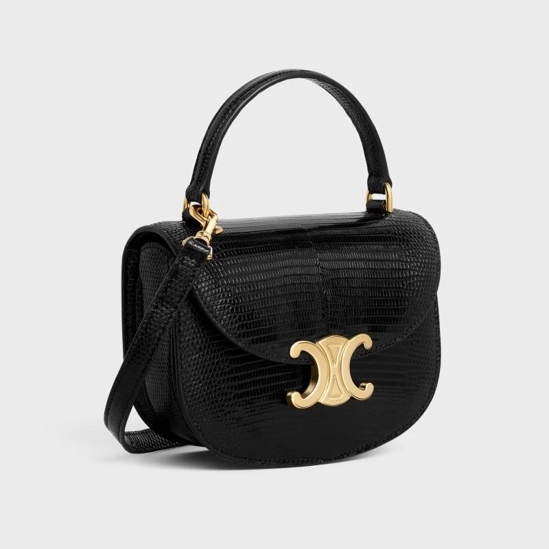 商品Celine|【预售3-7天】CELINE赛琳 女士黑色蜥蜴皮手提包,价格¥41503,第4张图片详细描述