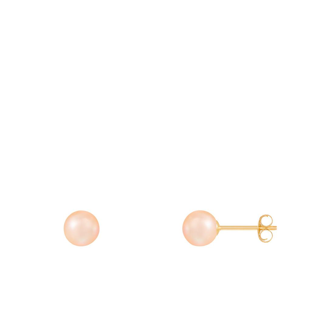 14k Yellow Gold 5-6mm Pearl Earrings商品第10张图片规格展示