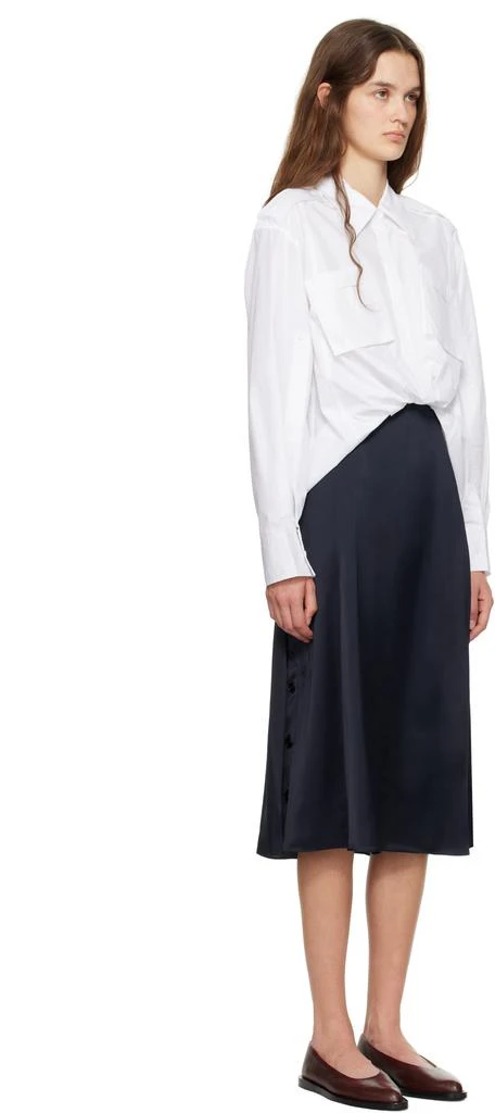 商品3.1 Phillip Lim|White & Navy Draped Shirt Combo Slip Midi Dress,价格¥4927,第2张图片详细描述