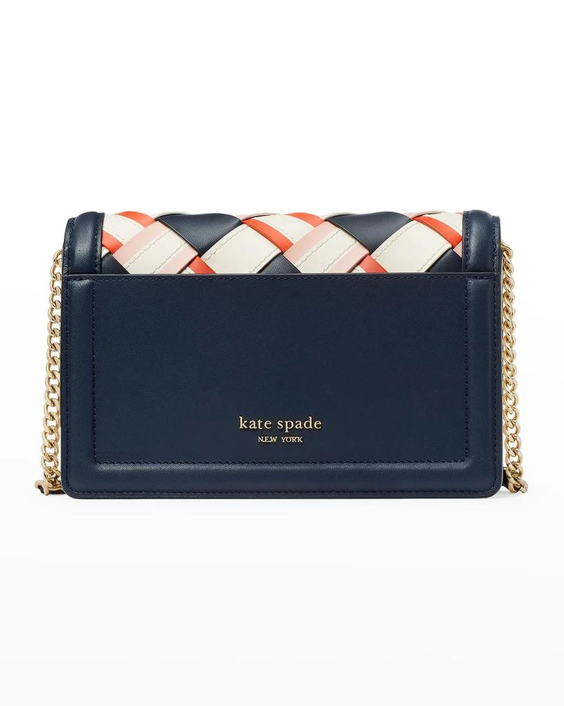 商品Kate Spade|knott woven leather flap crossbody bag,价格¥1130,第4张图片详细描述