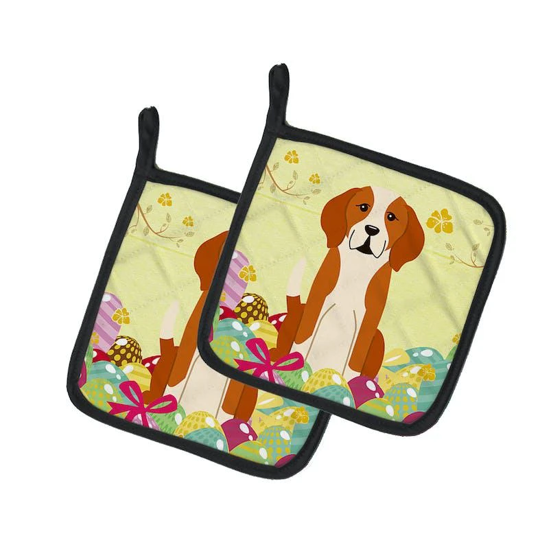 商品Caroline's Treasures|Easter Eggs English Foxhound Pair of Pot Holders,价格¥170,第1张图片