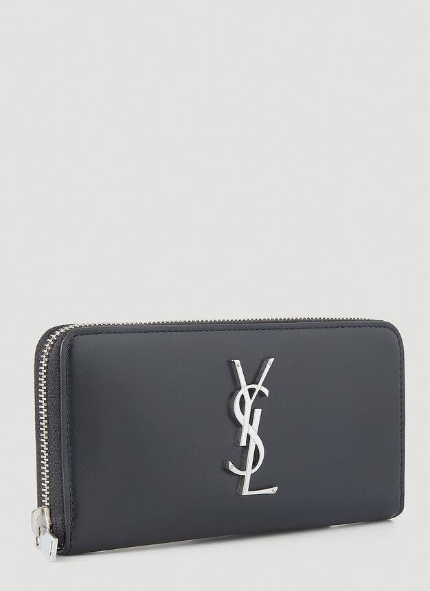 商品Yves Saint Laurent|Logo Plaque Wallet in Black,价格¥5524,第4张图片详细描述