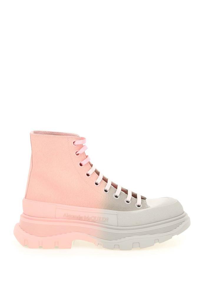 商品Alexander McQueen|TWO-TONE TREAD SLICK HI-TOP SNEAKERS,价格¥3492,第1张图片