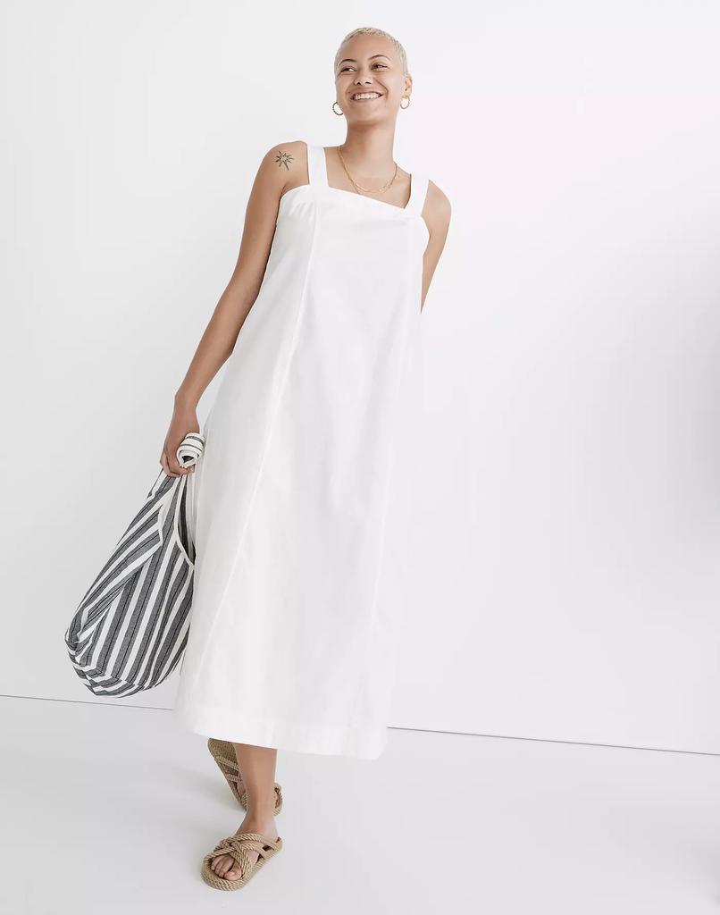 商品Madewell|Linen-Cotton Princess-Seamed Midi Dress,价格¥349,第3张图片详细描述