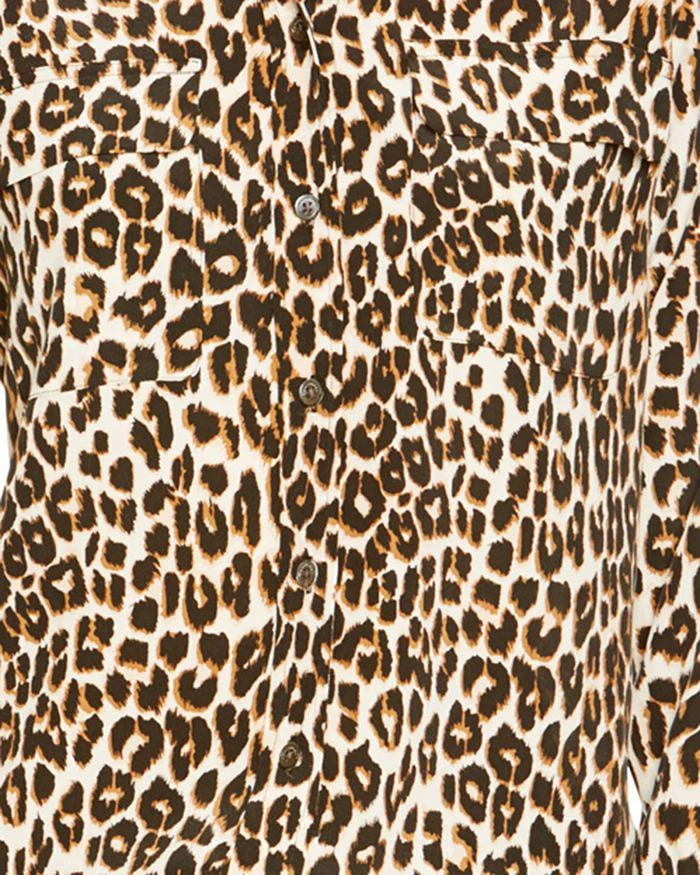 Slim Signature Leopard Printed Silk Shirt 商品