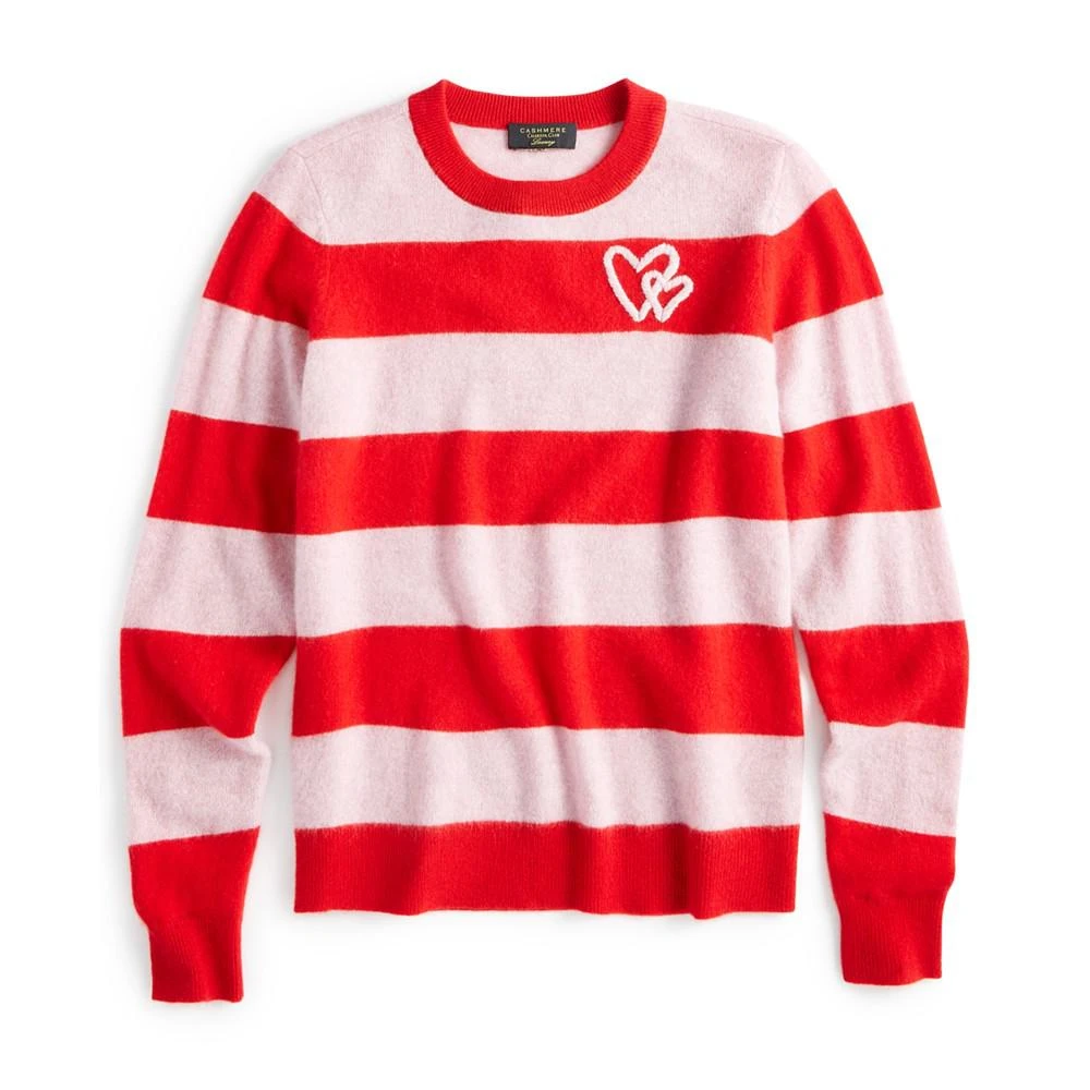 商品Charter Club|Women's Wispy Heart Striped 100% Cashmere Sweater, Created for Macy's,价格¥380,第4张图片详细描述