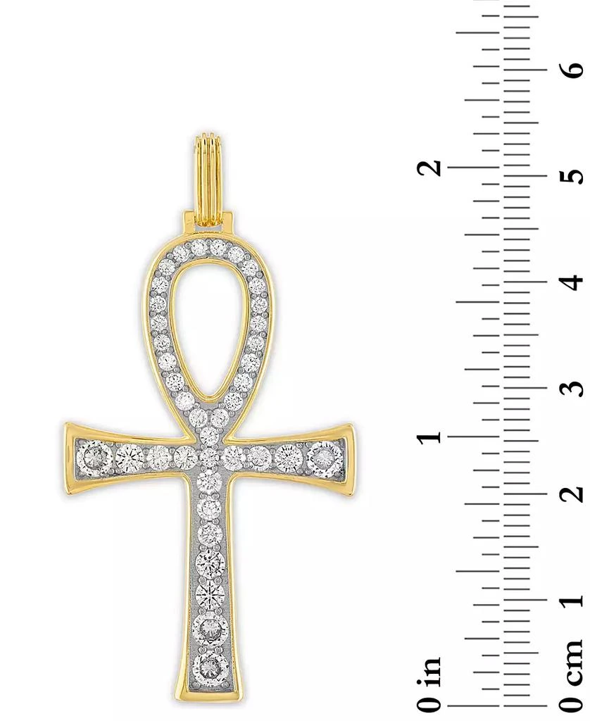 商品Esquire Men's Jewelry|Cubic Zirconia Ankh Pendant in 14k Gold-Plated Sterling Silver, Created for Macy's,价格¥1078,第3张图片详细描述