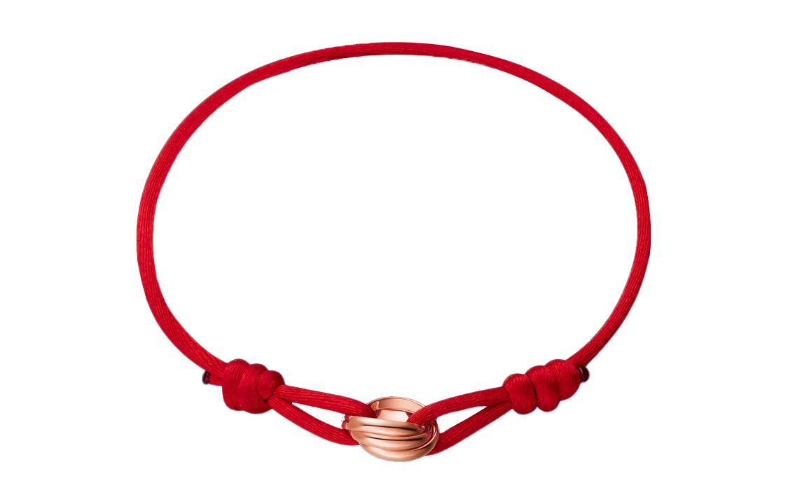 商品[国内直发] Cartier|卡地亚 Trinity手链 18K玫瑰金 红绳 手链 幸运 红,价格¥8196,第5张图片详细描述