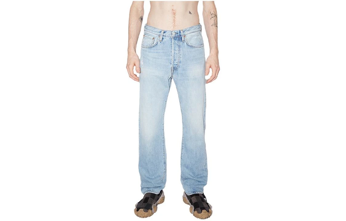 商品[国内直发] Acne Studios|SS23 丹宁系列 cleanfit复古直筒低腰牛仔裤 2003 男款 淡蓝色,价格¥3383,第1张图片