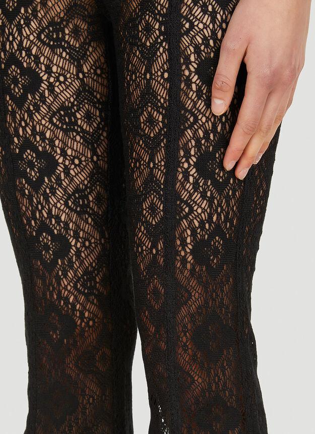 Lace Flared Pants in Black商品第5张图片规格展示