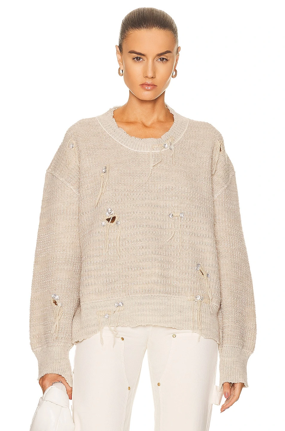 商品Acne Studios|ACNE STUDIOS 米色女士针织衫/毛衣 A60391-PALEGREY,价格¥1734,第1张图片