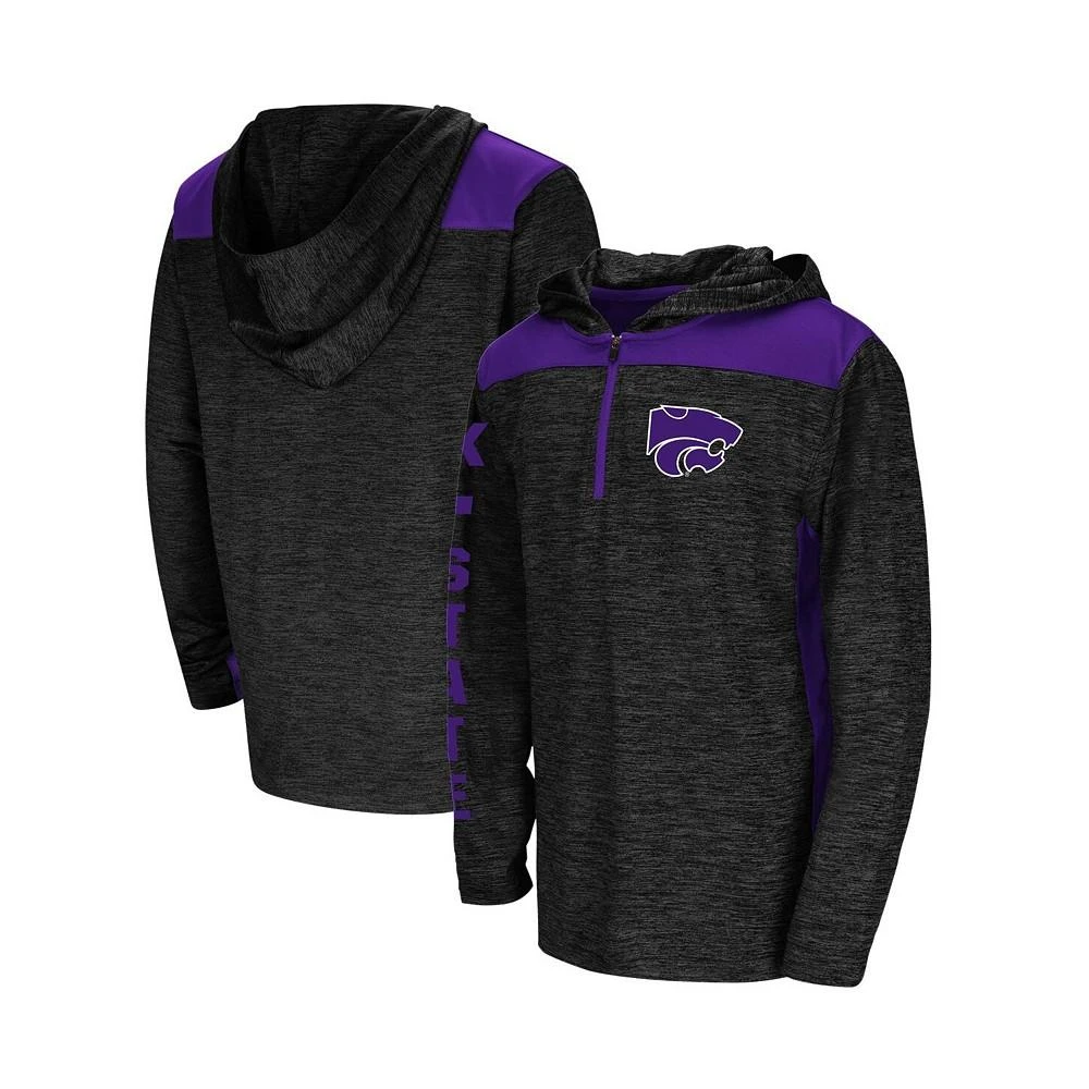 商品Colosseum|Youth Boys Heathered Black Kansas State Wildcats Quick Kick Quarter-Zip Hoodie,价格¥262,第2张图片详细描述