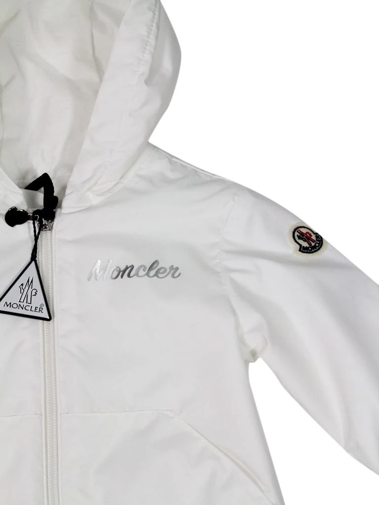 商品Moncler|Evanthe Baby Windproof Jacket With Hood And Zip Closure And Silver Logo Writing On The Chest.,价格¥2088,第2张图片详细描述