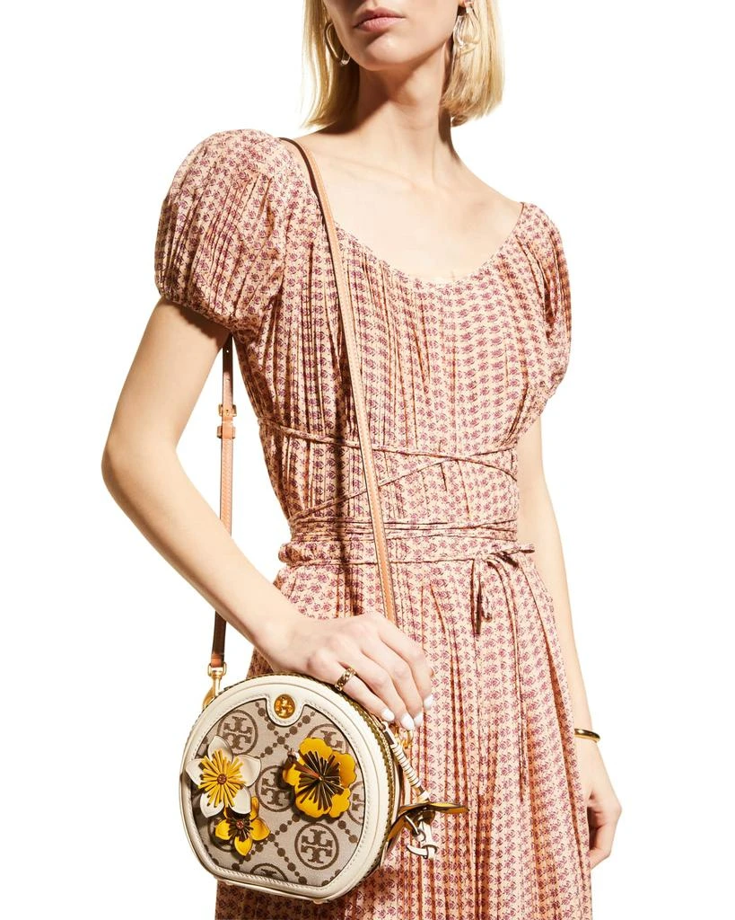 商品Tory Burch|T Monogram Floral Moon Crossbody Bag,价格¥3627,第2张图片详细描述
