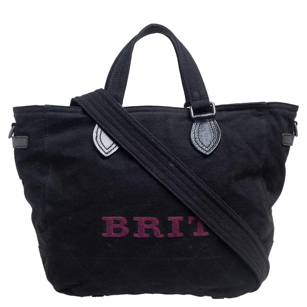 商品[二手商品] Burberry|Burberry Black Canvas and Leather Tote,价格¥1233,第1张图片