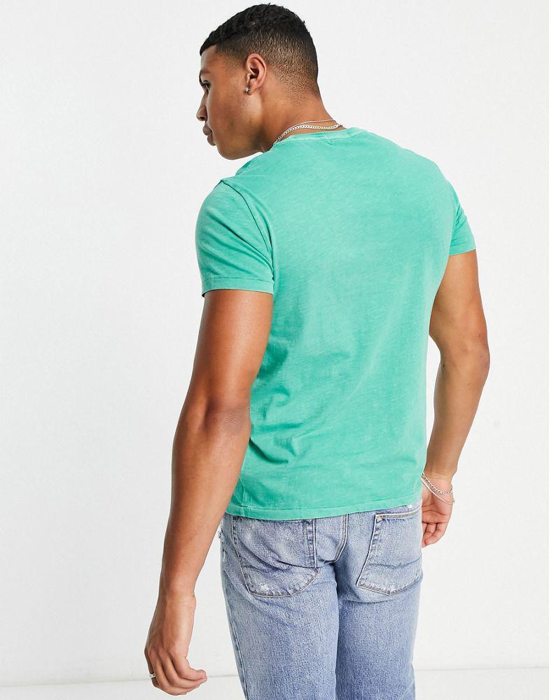 商品Ralph Lauren|Polo Ralph Lauren t-shirt with large player logo in mid green,价格¥689,第5张图片详细描述