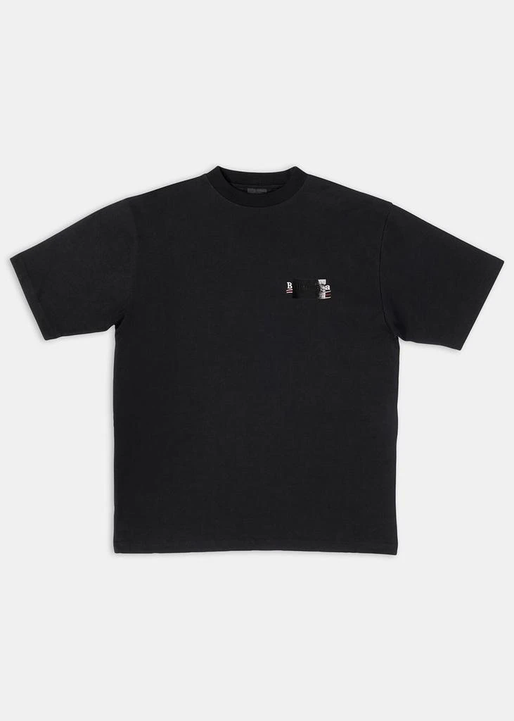 商品Balenciaga|Balenciaga Black Large Fit Logo T-Shirt,价格¥4476,第1张图片